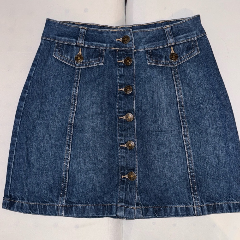 Dark Wash Denim Skirt.